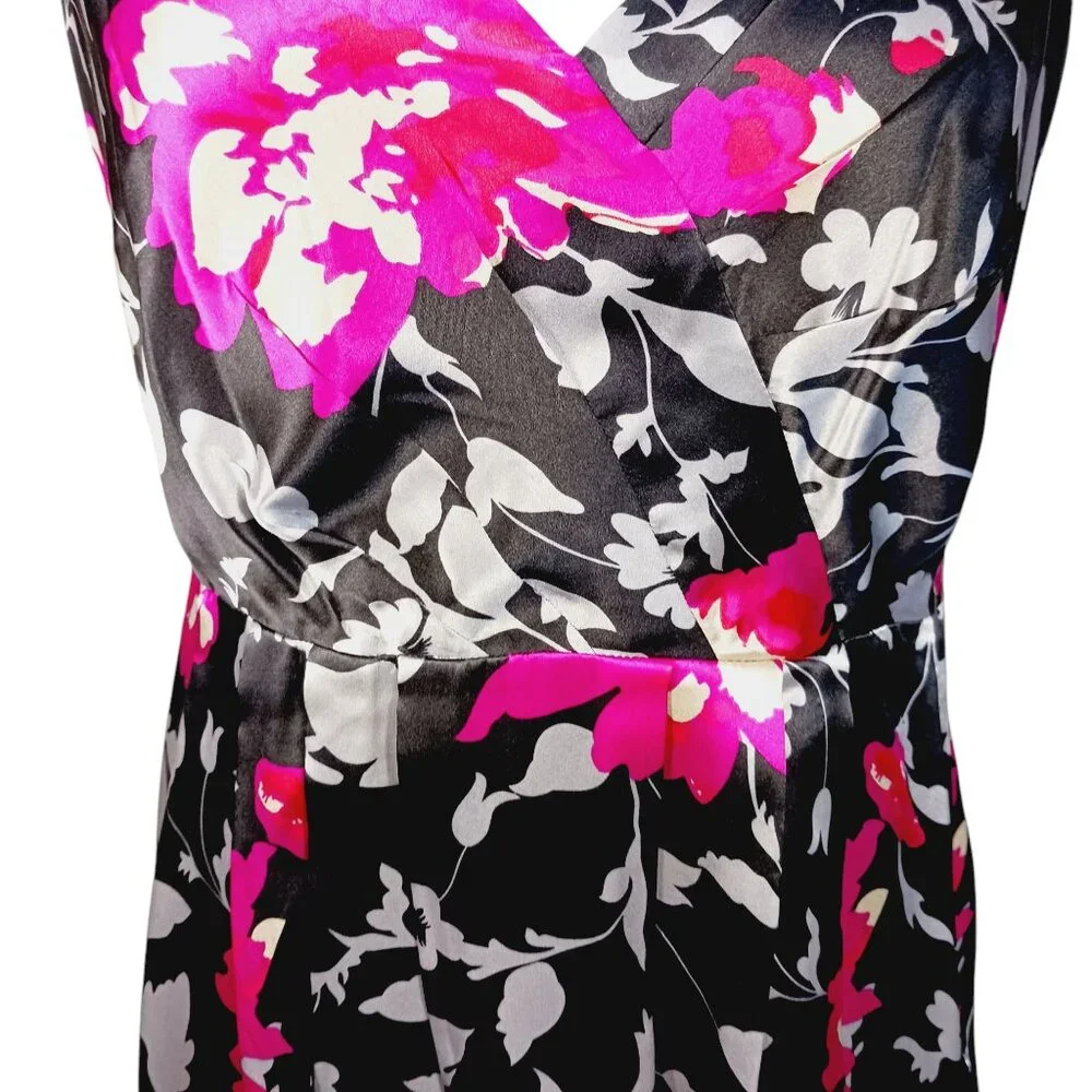 Monsoon, Vintage Y2K, 100% Silk Floral Dress, Sleeveless, Lined, A Line - Picture 10 of 15